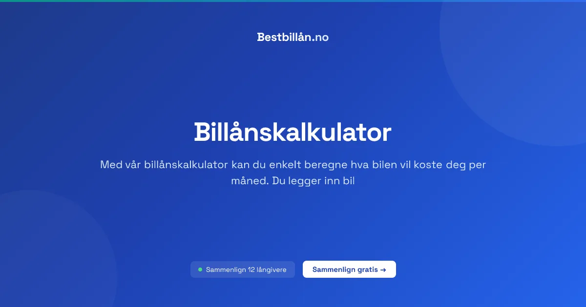 Billånskalkulator