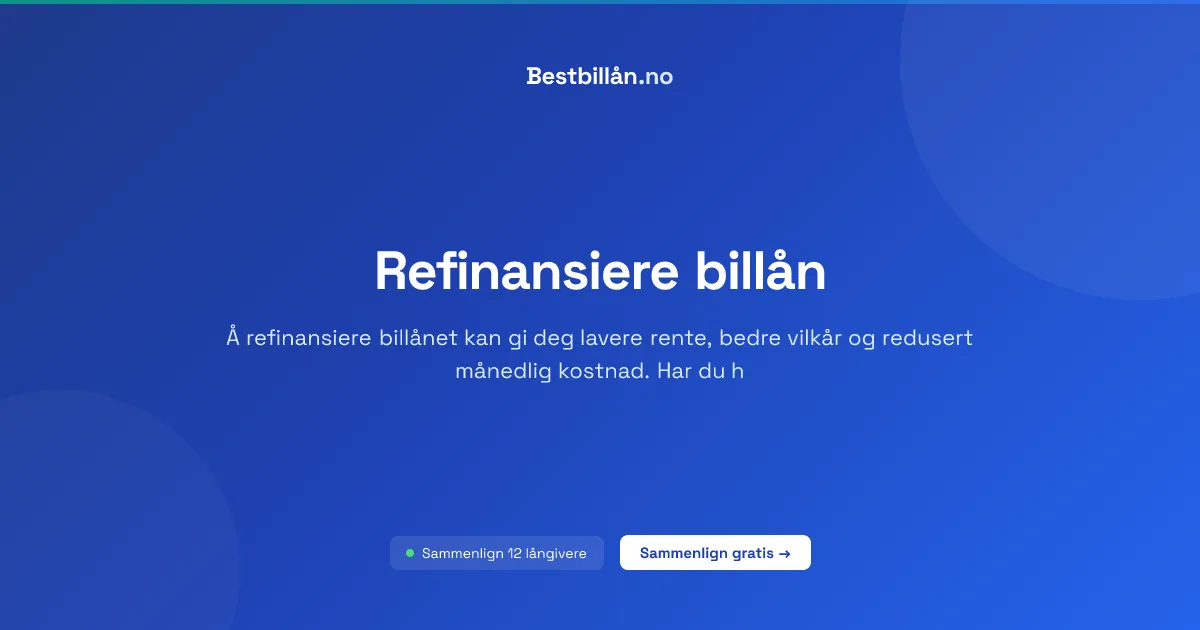 Refinansiere billån